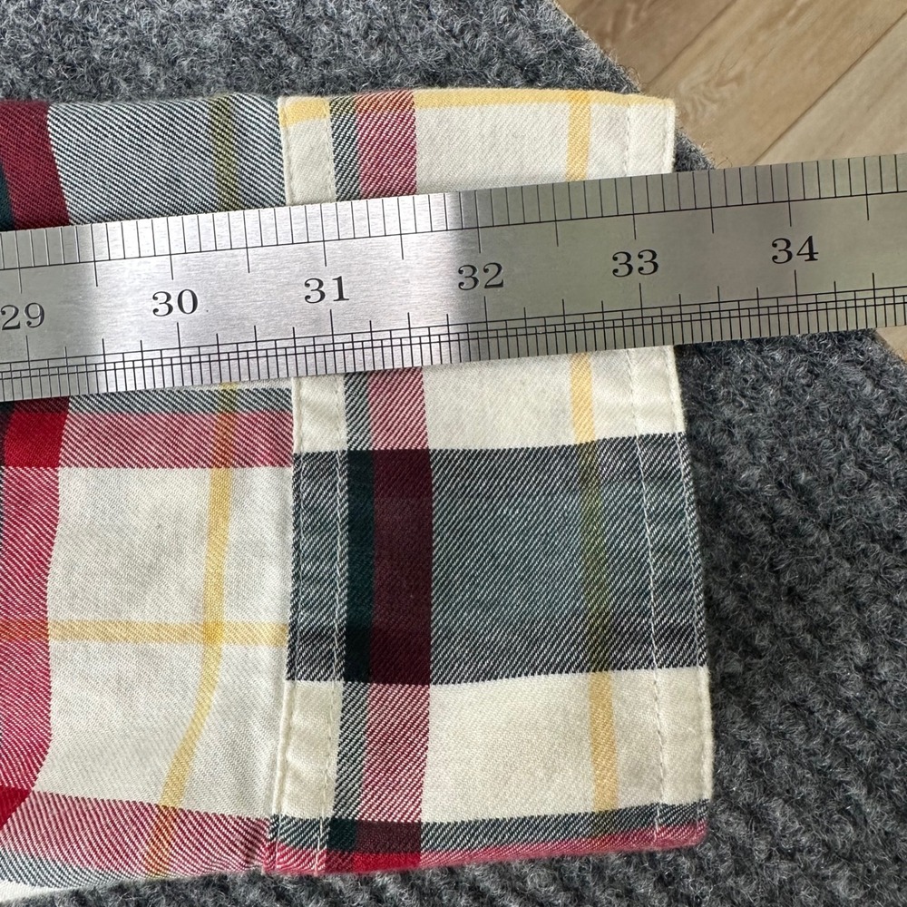 LL Bean Signature Button Down Shirt Mens XL Slimmest Fit Plaid Red Green White - Picture 12 of 12